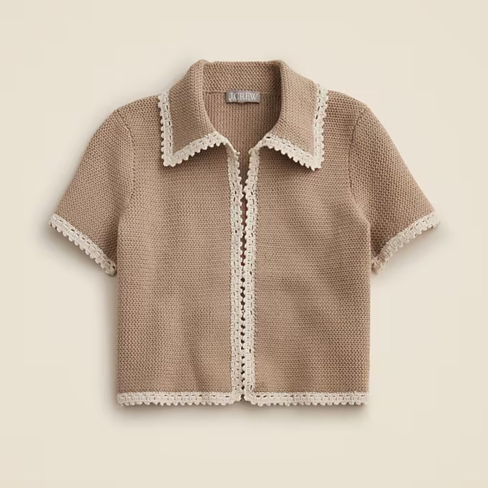 J. Crew Crochet Trim Button Down Shirt